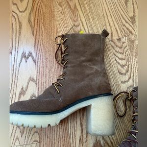 Free People Brown Lace up Heel Boots